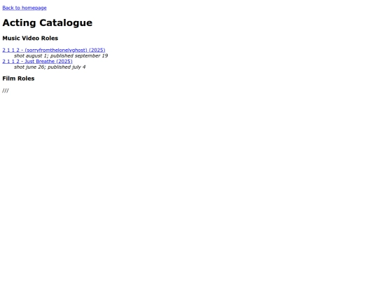 actingcatalogue screenshot
