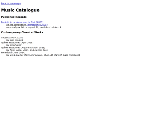 musiccatalogue screenshot