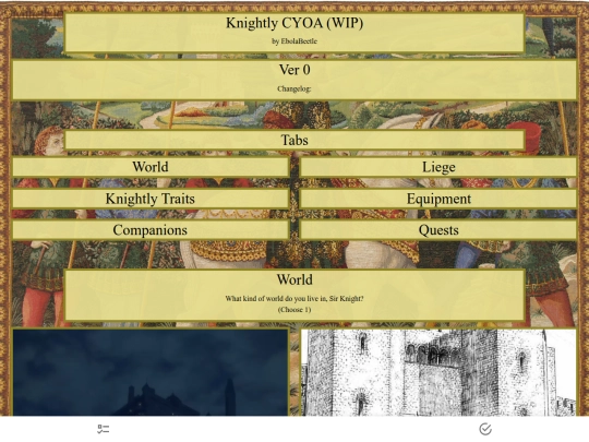 KnightCYOA screenshot