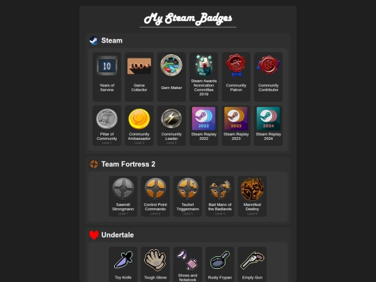 badges screenshot