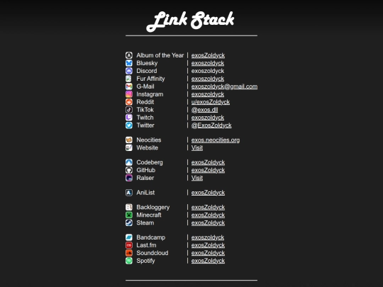 links screenshot