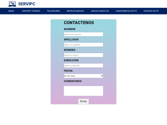 pages/formulario-contacto screenshot