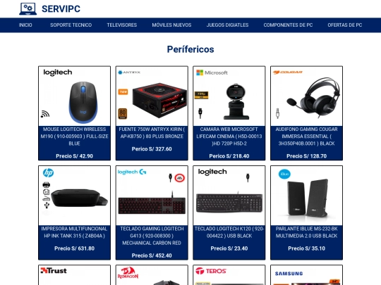 pages/periferico-pc screenshot