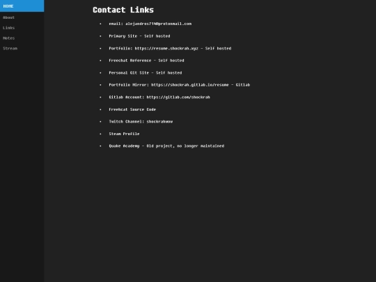 links screenshot