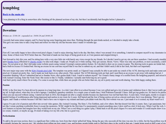 tempblog screenshot