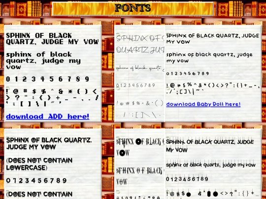 fonts screenshot