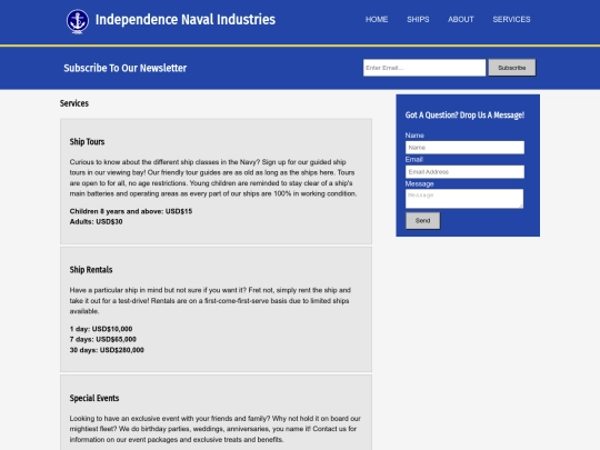 services screenshot