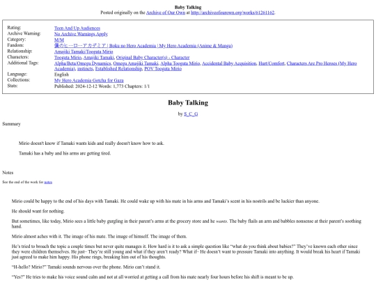 bnha fics/Baby_Talking screenshot