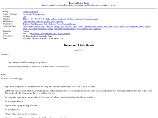 bnha fics/Burns_and_Little_Hands screenshot
