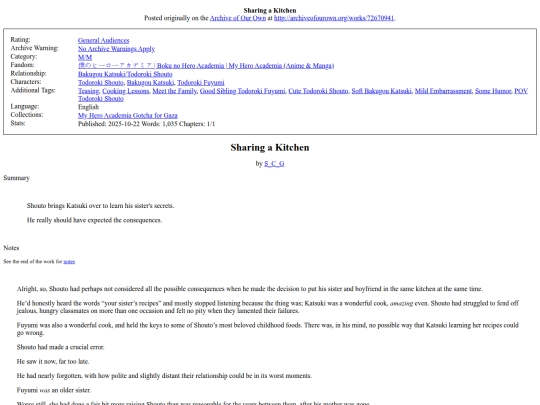 bnha fics/Sharing_a_Kitchen screenshot