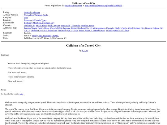 dc comics fics/Children of a Cursed screenshot