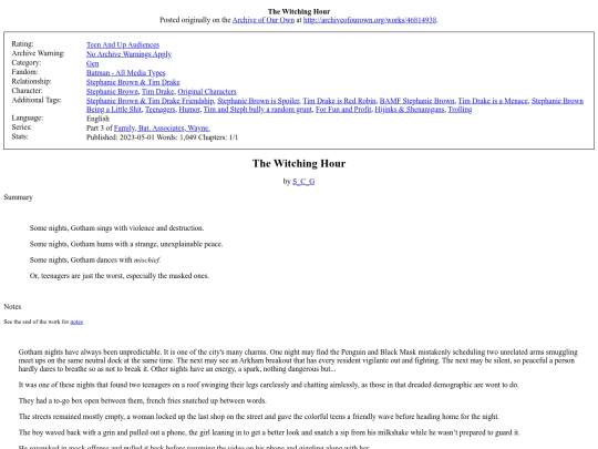 dc comics fics/The Witching Hour screenshot