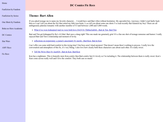 fic recs/dcficrecs1 screenshot