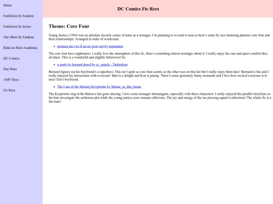 fic recs/dcficrecs2 screenshot