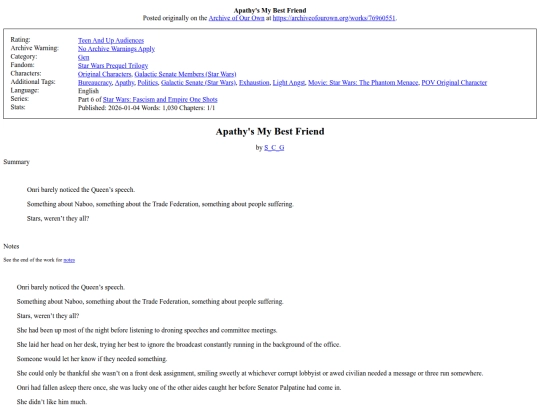 star wars fics/Apathys_My_Best_Friend screenshot