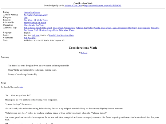 star wars fics/Considerations_Made screenshot