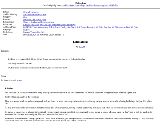 star wars fics/Estimations screenshot