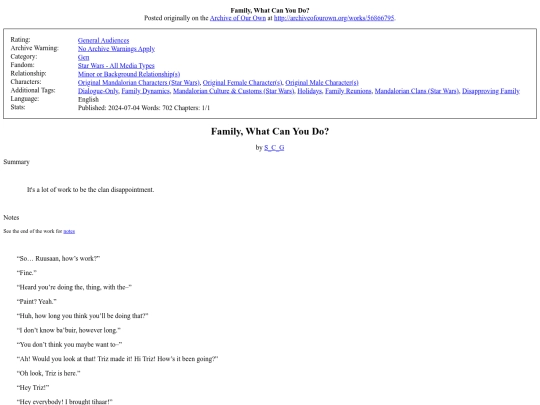 star wars fics/Family_What_Can_You_Do screenshot