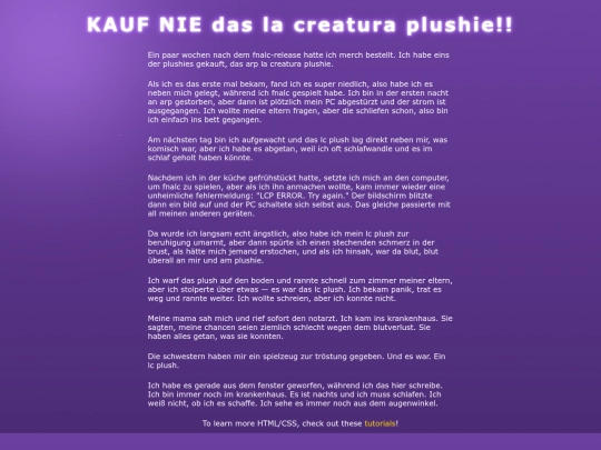 de/spam/creatura screenshot