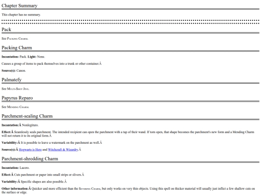fiction/reference guides/nonstandard book of spells/16 P screenshot