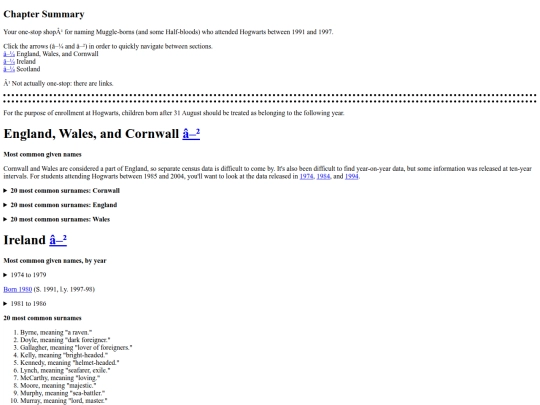 fiction/reference guides/onomastikon/05 Names for Muggle-borns and Some Half-bloods screenshot