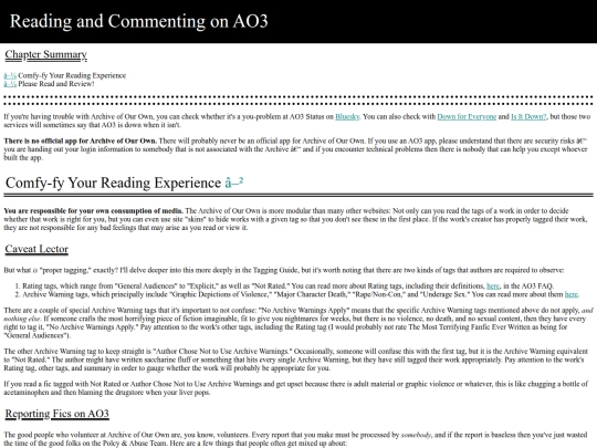 fiction/reference guides/reference guide ao3 general/++ Reading on AO3 screenshot
