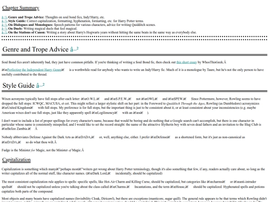 fiction/reference guides/reference guide hp/02 Writing Tips screenshot