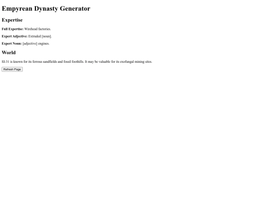 projects/Empyrean Dynasty/EmpyreanGenerator screenshot