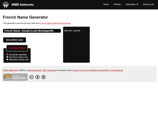 projects/NameGen/French screenshot