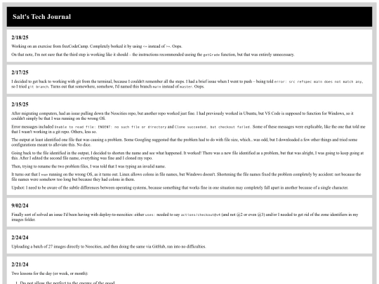 projects/tech-journal screenshot