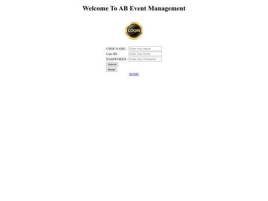 event.html/login screenshot