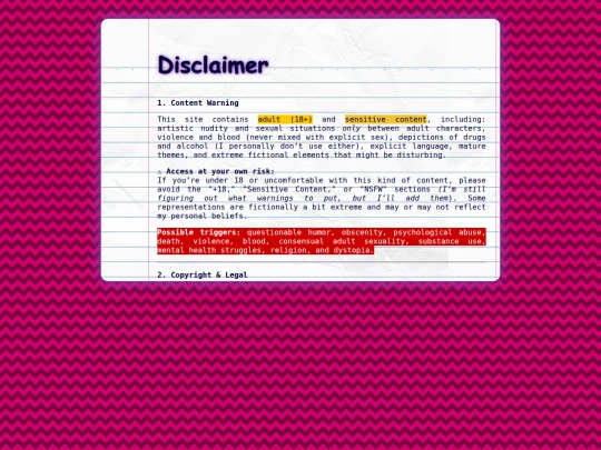 disclaimer screenshot