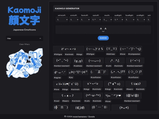 kaomoji screenshot