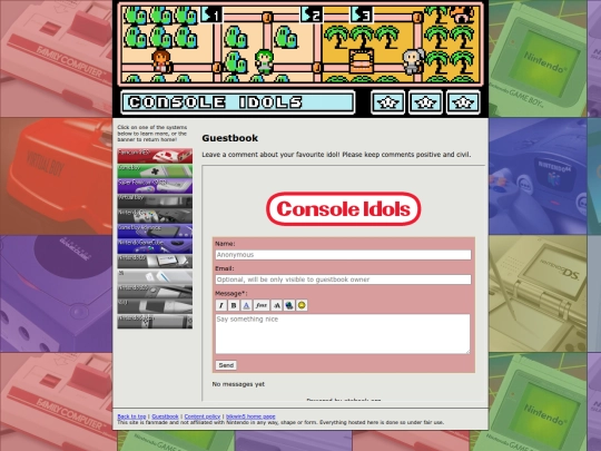 idols/guestbook screenshot