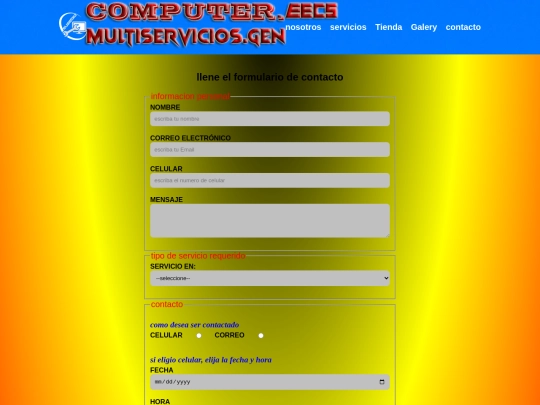 pagina web grupal/contacto screenshot