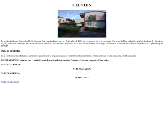 PAGINACECYTEN/informacion screenshot