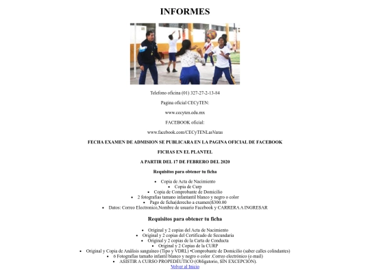 PAGINACECYTEN/informes screenshot