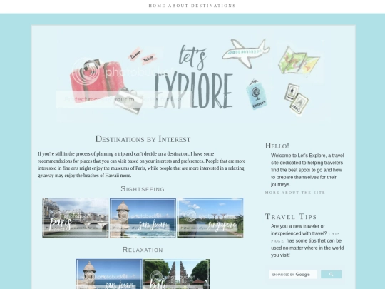 destinationsbyinterest screenshot