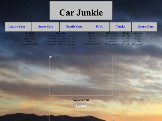 SUVs screenshot