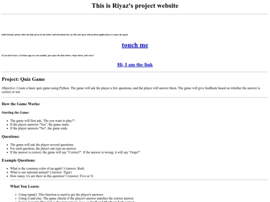 Python project/project website screenshot