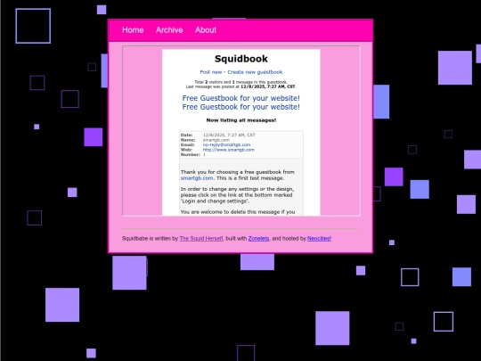 guestbook screenshot