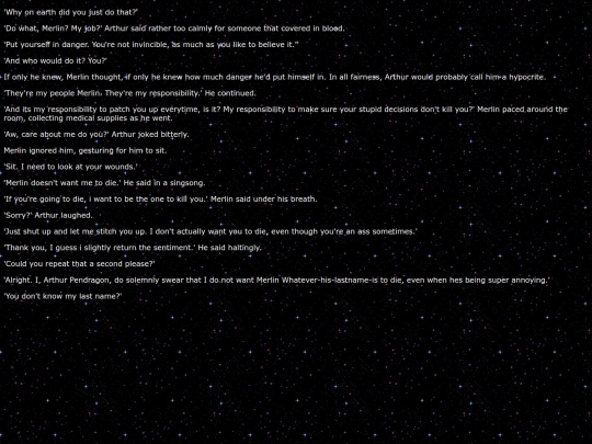fanfic archive/merlinbbc/Imnotsayingaword screenshot