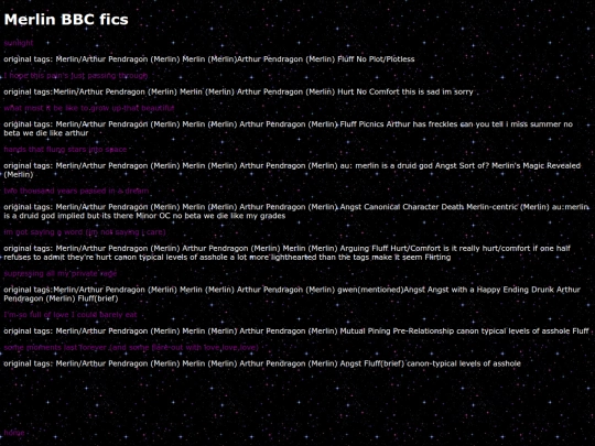 fanfic archive/merlinbbc/merlinbbc screenshot