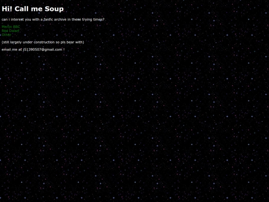 fanfic archive/welcome screenshot