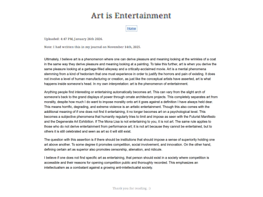 Essay Entries/ArtisEntertainment screenshot