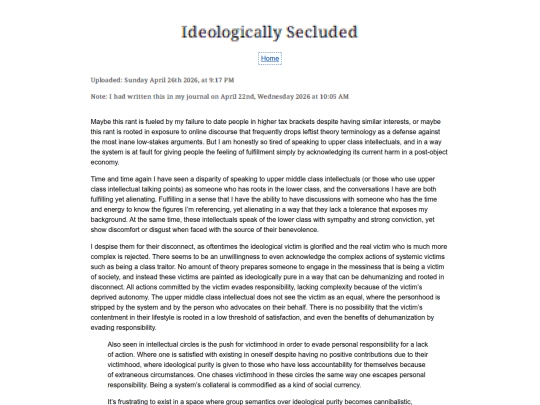Essay Entries/IdeologicallySecluded screenshot