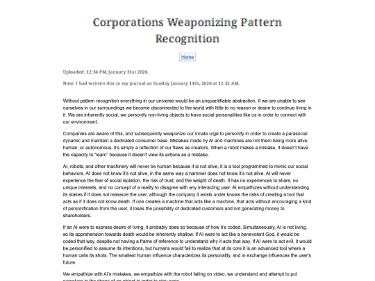 Essay Entries/PatternRecognition screenshot