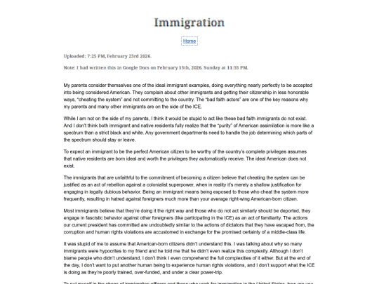 Essay Entries/immigration screenshot