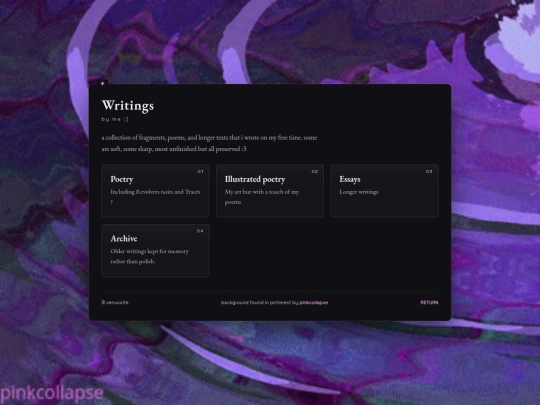 writings screenshot