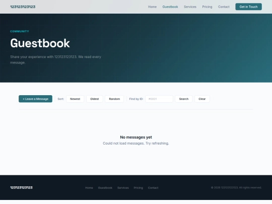 guestbook screenshot